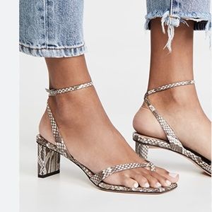 Alexandre Birman Nelly Square 50 Peyton multi Natural Exotic Sandals size 36/6